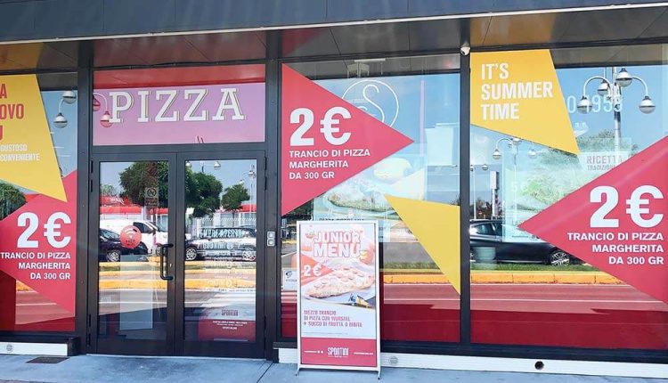 vetrofania promozionale per punto vendita vetrofanie como - Spontini